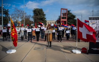Ouverture du Conseil des Droits de l’Homme de ONU: allocution à deux manifestations (pour l’Arménie, contre la République islamique d’Iran)